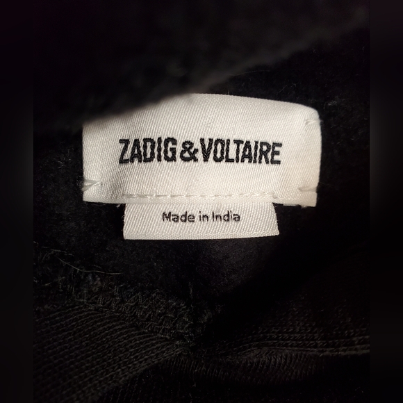 Zadig & Voltaire Women's Camo Skull Dark Hoodie With Metallic Skull Black Size S - Picture 11 of 12